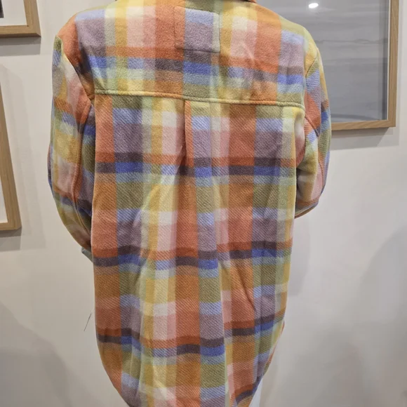 Billabong Multicolor Fleece Plaid Shacket - Picture 8 of 9